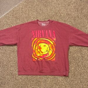 Urban Outfitters NIRVANA Red Graphic Sweatshirt